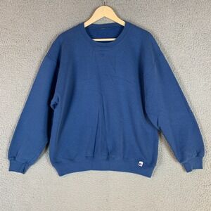 Vtg Russell Sweatshirt Adult Blank Blue Crewneck Activewear Classic Pullover 90s